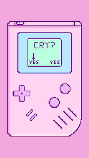 Vaaleanpunainen Game Boy Cry -valikko -taustakuva