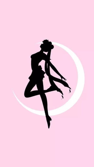 Vaaleanpunainen puolikuu Sailor Moon iPhone