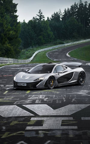 Valkoinen Urheiluauto Liukukurssilla McLaren iPhone — Honor Pad Taustakuvat