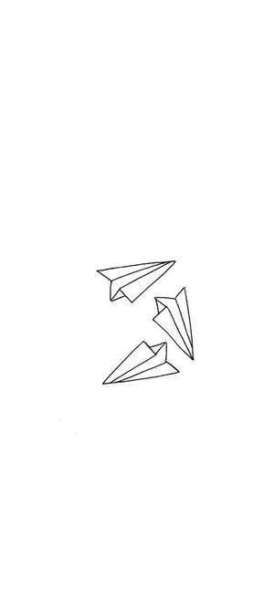 Valkoinen iPhone Paperilentokoneet — iPhone 15 Pro Taustakuvat
