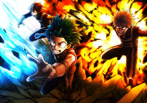 Söpö Todoroki, Midoriya ja Bakugo -taustakuva