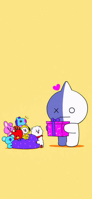 Van BT21 antaa lahjan -taustakuva — ROG Phone 9 FE Taustakuvat