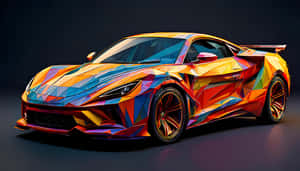 Geometrinen tausta, auto 4k, auto 4k tausta, auto, urheiluauto, urheiluauto tausta, urheiluauto kuvat, värikäs abstrakti taide, taidetausta, työpöytätausta, kannettavan tausta — 5120x2880 Taustakuvat