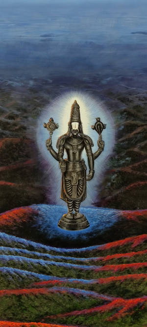 Venkateswara Swamy Musta metallinen jumalhahmo — iPhone 11 Pro Taustakuvat