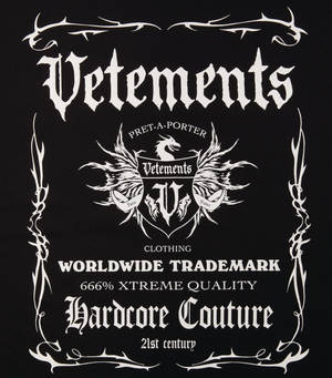 Vetements Musta Label-logo -taustakuva — Tecno Phantom V Fold2 Taustakuvat
