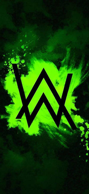 Vihreä Alan Walker -logo -taustakuva — iPhone 11 Pro Taustakuvat