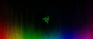 Vihreä Razer-logo -taustakuva. — 2560x1080 Taustakuvat