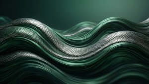 Tyylikkäät abstraktit aallot Luihuisen väreissä. — Slytherin estetiikka Taustakuvat