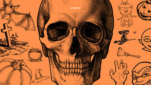 Vintage Halloweenin kallo — Vintage Halloween Taustakuvat