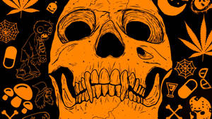 Vintage Halloween Oranssi Kallo — Vintage Halloween Taustakuvat