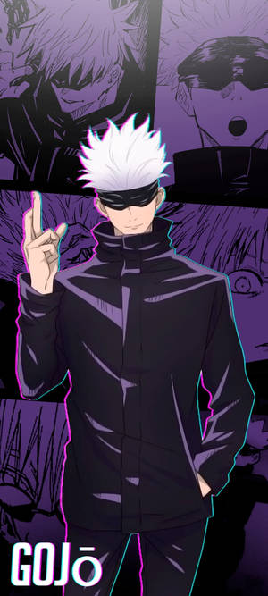 Violetti Gojo Jujutsu Kaisen iPhone — Honor Magic V5 Taustakuvat