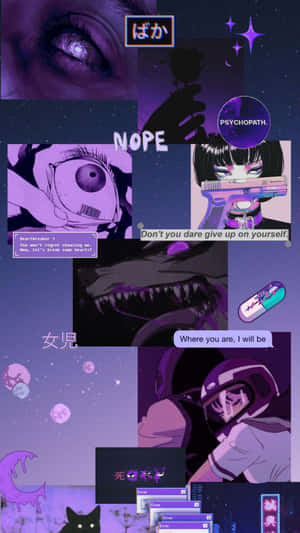 Violetti anime-taustakuva