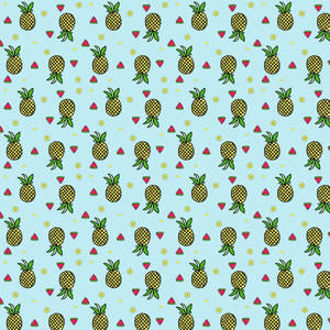 Ananas- ja hedelmäkuvio mintunvihreällä taustalla tapetti — Pixel Watch Taustakuvat