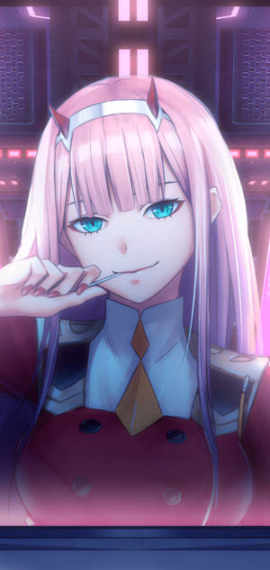 Vivo Y11 Anime Tyttö Vaaleanpunaisilla Hiuksilla — Vivo Y11 Taustakuvat