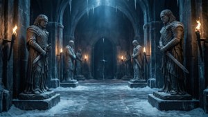 Pimeät kryptat Winterfellin alla Stark-patsaineen — Game of thrones kausi 8 Taustakuvat