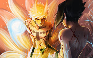 Yhdeksänhäntäinen Naruto ja Sasuke taistelevat -taustakuva — Naruto ja sasuke Taustakuvat