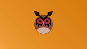 Yksinkertainen Hoothoot-kuvitus oranssilla taustalla — Nintendo Taustakuvat