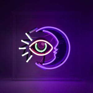 Yksittäinen silmä neonkuu -taustakuva — Neon kuu Taustakuvat