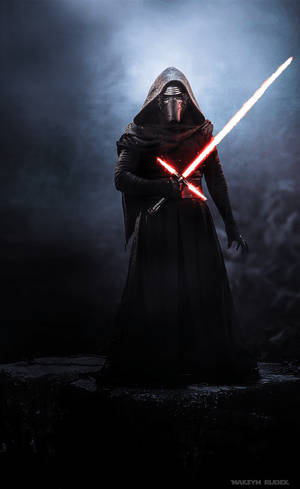 Kylo Ren, joka muistuttaa vahvasti Darth Vaderia Sith-asussa, taustakuva — Galaxy Tab S9 Taustakuvat