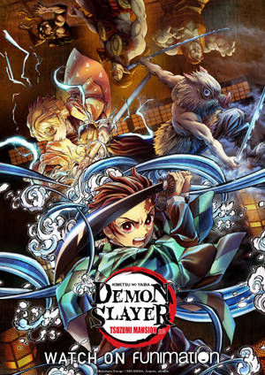 Yliluonnollinen Demon Slayer -logojuliste taustakuva — OnePlus Pad 3 Pro Taustakuvat