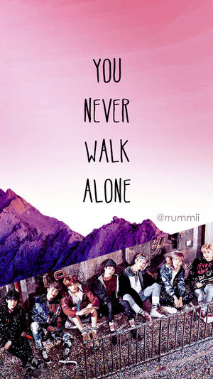 You Never Walk Alone -sitaatti BTS-taustakuva.
