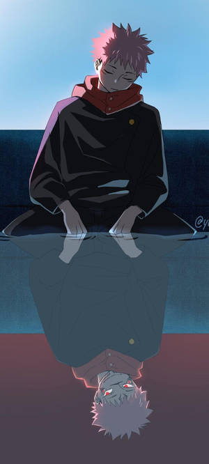 Yuji Itadori Reflection Jujutsu Kaisen IPhone — POCO C71 Taustakuvat