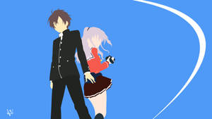 Yuu ja Nao Charlotte Minimalistinen Anime — Minimalistinen anime Taustakuvat