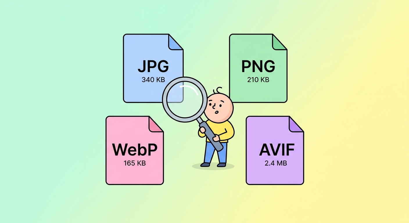 Kuvamuotojen lunttilappu — JPG vs PNG vs WebP vs AVIF